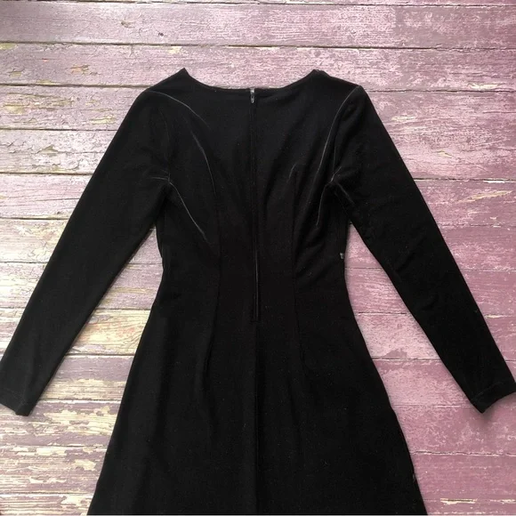 Tadashi Vintage Velvet Long Sleeved Maxi Dress Rhinestone Y2K 90s - Picture 8 of 13